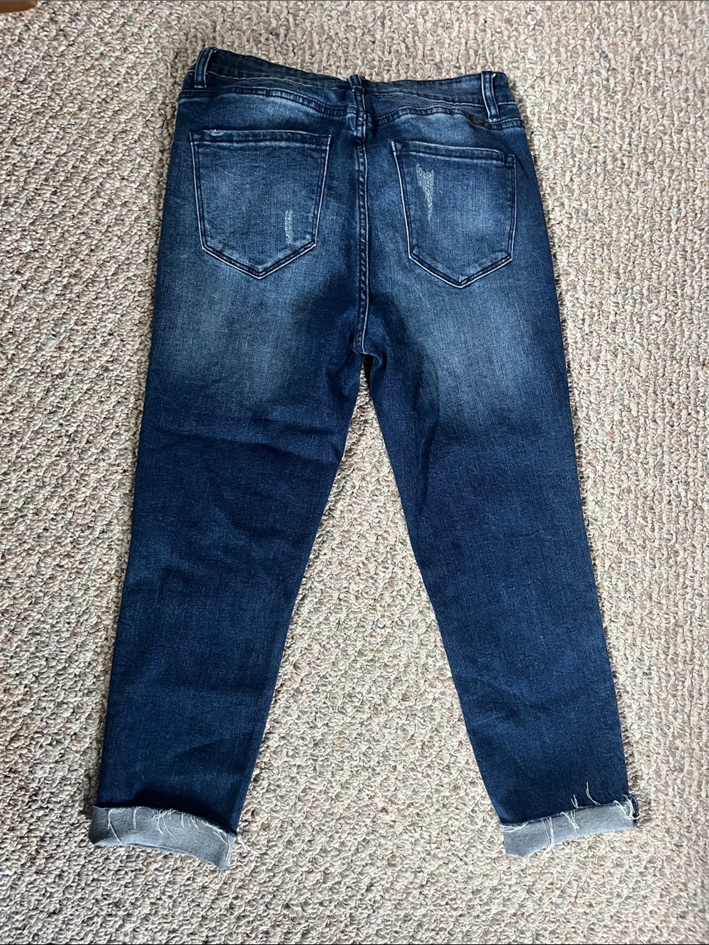 KanCan Dark Blue Distressed crop Jeans - Picture 3 of 3